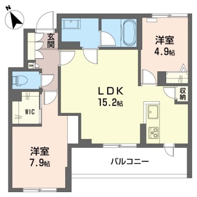 アルフラット弐(2LDK/3階)の間取り写真