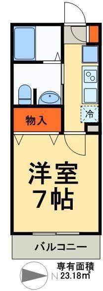 エルスタンザ北綾瀬(1K/1階)の間取り写真