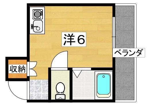 メビウス 香里 レジデンス(ワンルーム/1階)の間取り写真