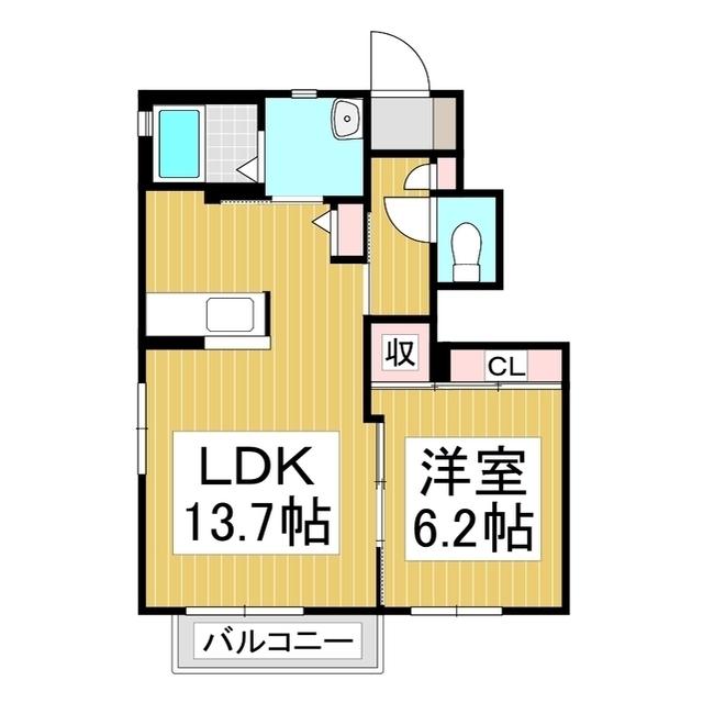 ラウレア(1LDK/1階)の間取り写真