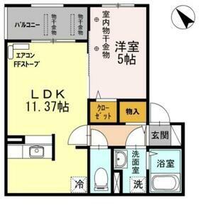 ブランドール八軒(1LDK/3階)の間取り写真