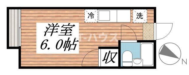 グリーンハイム(ワンルーム/2階)の間取り写真