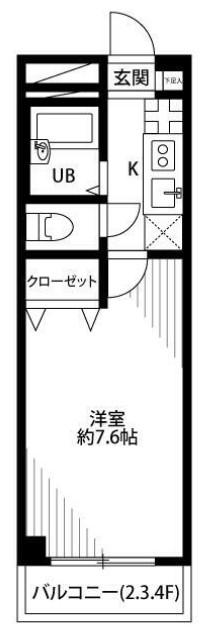 アンプルールフェールグランデール(1K/1階)の間取り写真