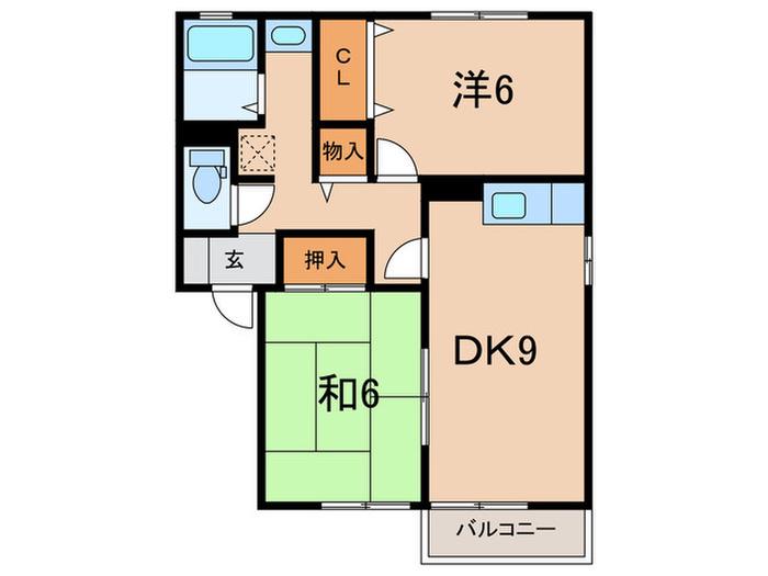 リバーコート(2DK/2階)の間取り写真