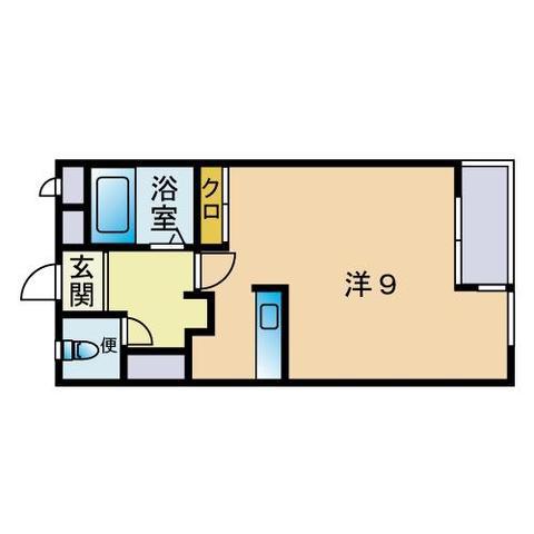 地下鉄七隈線 別府駅(福岡) 徒歩7分 3階建 築35年(ワンルーム/1階)の間取り写真