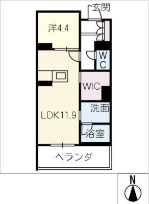 リーベン メーア(1LDK/2階)の間取り写真