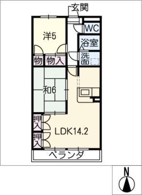 PRIMROSE(2LDK/4階)の間取り写真