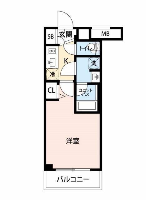 マイナビSTAY大崎2(1K/2階)の間取り写真
