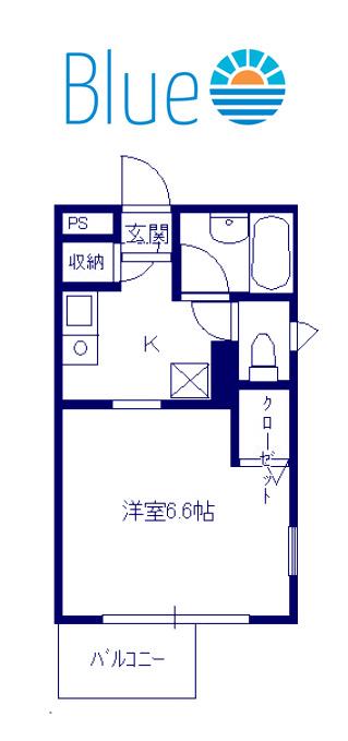 RIO鵠沼(1K/4階)の間取り写真