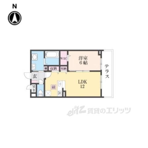 フルール アムール(1LDK/1階)の間取り写真