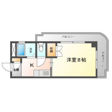 カサグランデ守口(1K/4階)の間取り写真