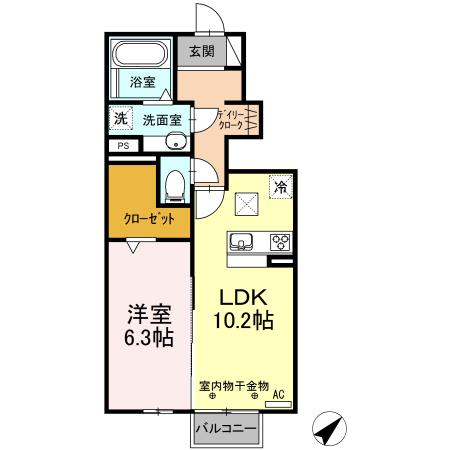 ローゼンハイム(1LDK/1階)の間取り写真