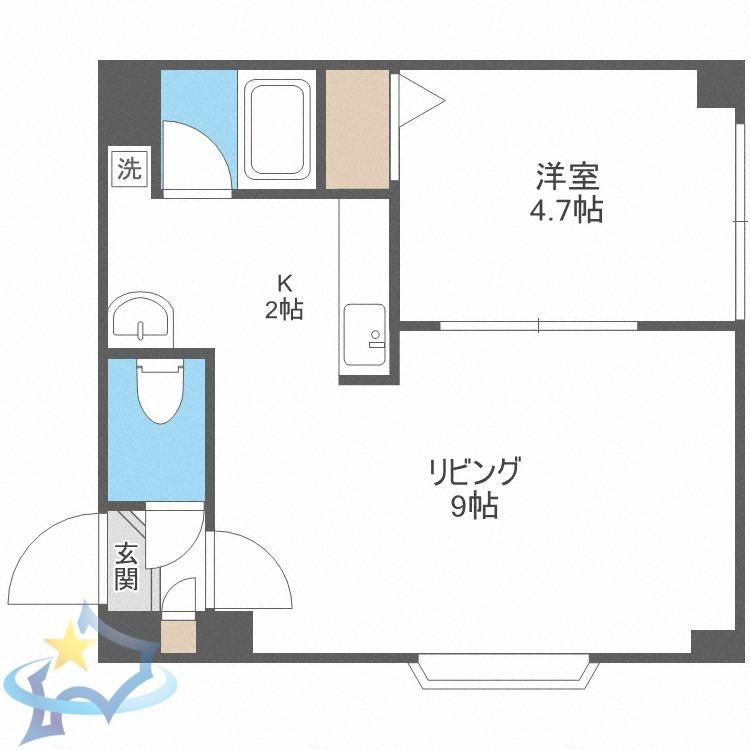リリアン(1LDK/1階)の間取り写真