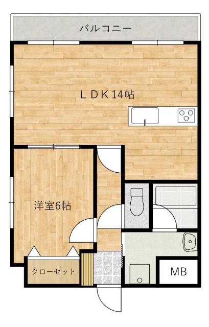 ハッツェ新屋敷(1LDK/7階)の間取り写真