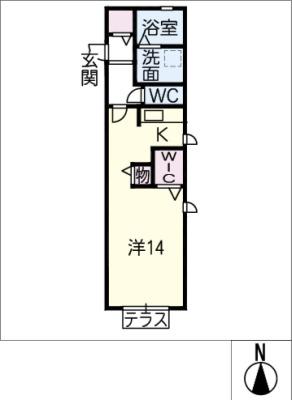 フレシール(1K/1階)の間取り写真