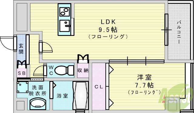 NS FIRST(1LDK/3階)の間取り写真