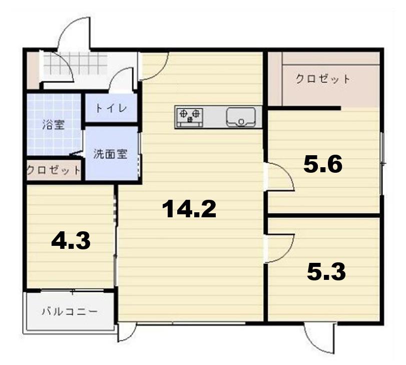 TONY VILLAGE KYOEI(3LDK/5階)の間取り写真