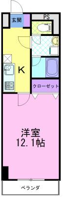 ロータスマーシュ元今泉(1K/7階)の間取り写真