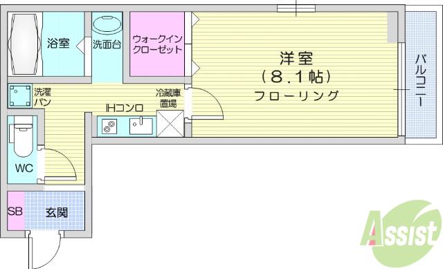 D-ROOM土樋(1K/3階)の間取り写真