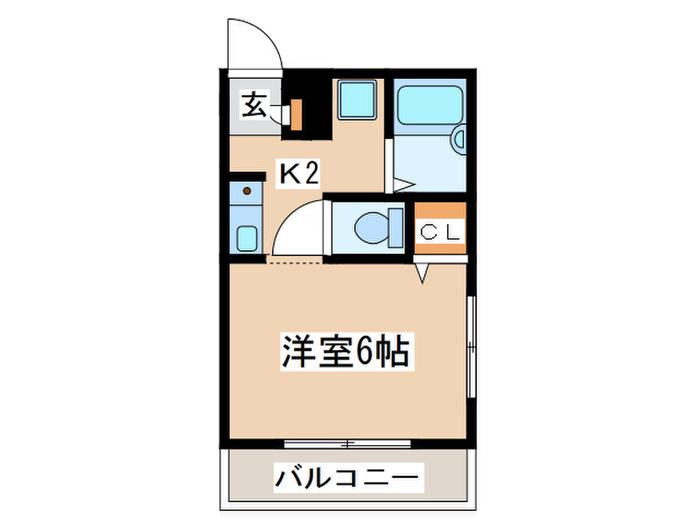 パインホームズ多摩川II(1K/2階)の間取り写真