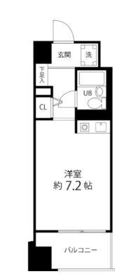 IWASAKI BLDG(ワンルーム/10階)の間取り写真