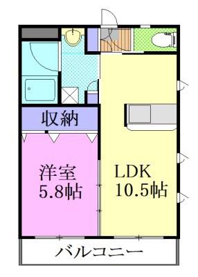GOLDEN BELL(1LDK/3階)の間取り写真