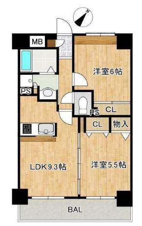 MS NACER(2LDK/2階)の間取り写真