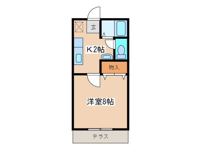 セゾンキタカドI(1K/1階)の間取り写真
