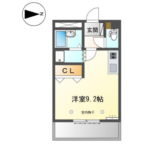 ハイツ御殿山(1K/1階)の間取り写真