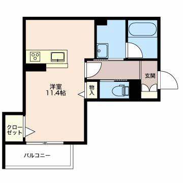 サンシャイン(ワンルーム/3階)の間取り写真
