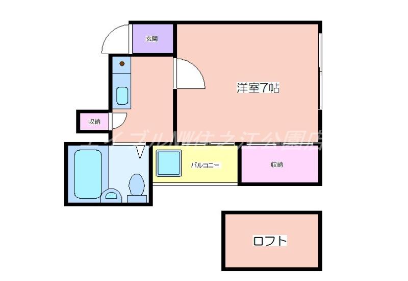 SOLIS万代(1K/2階)の間取り写真
