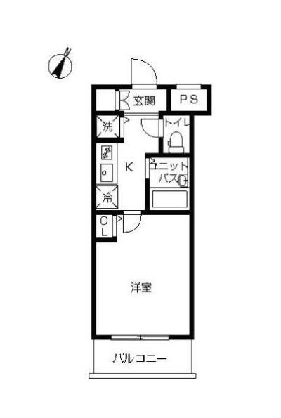 スカイコート文京白山第5(1K/1階)の間取り写真