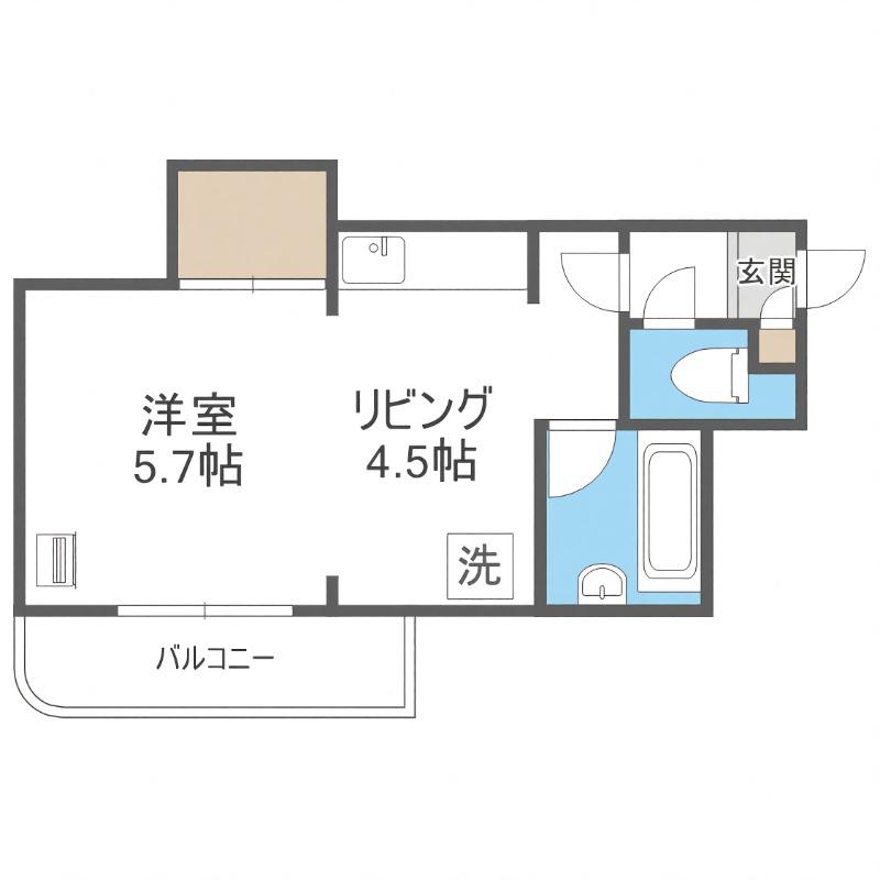 オルセー栄通(1DK/4階)の間取り写真