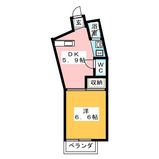 グランドールハイツ(1DK/2階)の間取り写真
