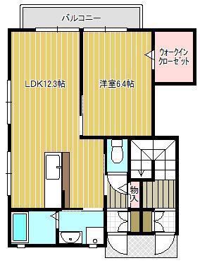 スカイガーデン三条4号地(1LDK/1階)の間取り写真