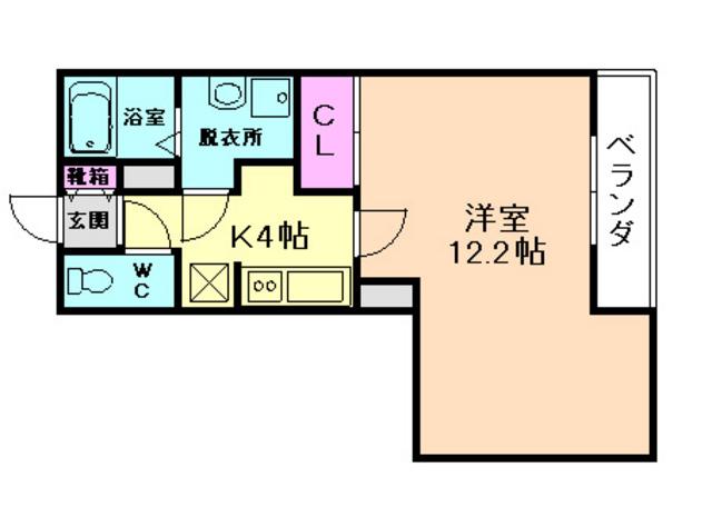 SUNNY HILLS サニーヒルズ(1K/2階)の間取り写真