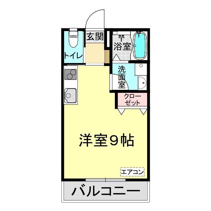 アルビオン(ワンルーム/2階)の間取り写真