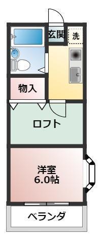 クレスト大友(1K/3階)の間取り写真