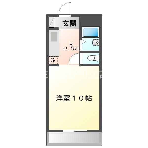 プラチナハイツ安井II(ワンルーム/1階)の間取り写真