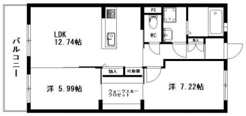 BLUE STAR(2LDK/1階)の間取り写真