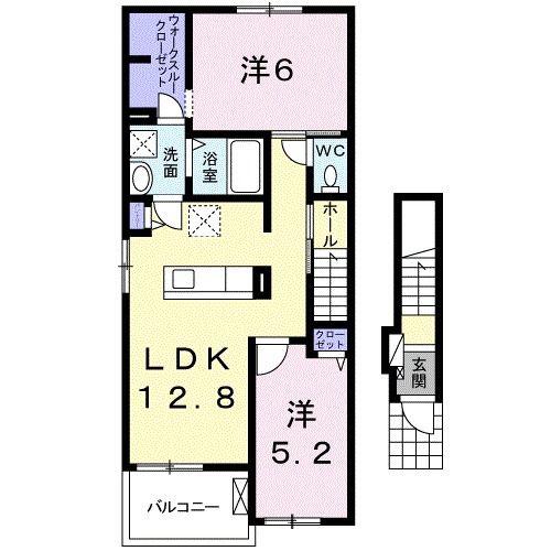 メゾン・フェリシテ I(2LDK/2階)の間取り写真