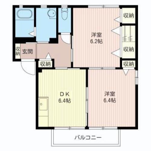 メゾンフレーズ D(2DK/2階)の間取り写真