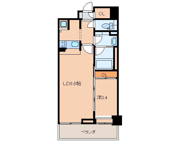 西新テングッドシティ SAVOY(1LDK/7階)の間取り写真