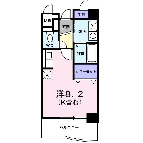 コートライブリーN(ワンルーム/1階)の間取り写真