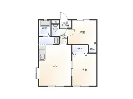 セントセシリアI(2LDK/2階)の間取り写真