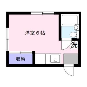 カーサくすのき(ワンルーム/2階)の間取り写真