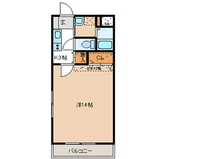 ロイヤルステージ多賀城五番館(1K/2階)の間取り写真