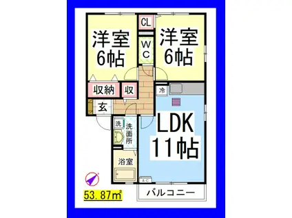 DL グリーンアヴェニューG(2LDK/1階)の間取り写真