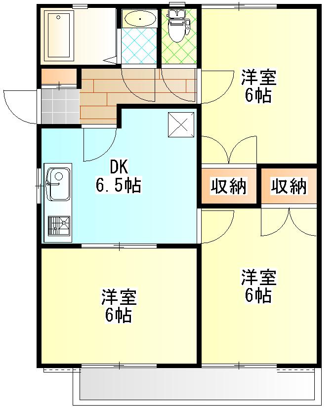 カーサ ナカムラ(3DK/2階)の間取り写真