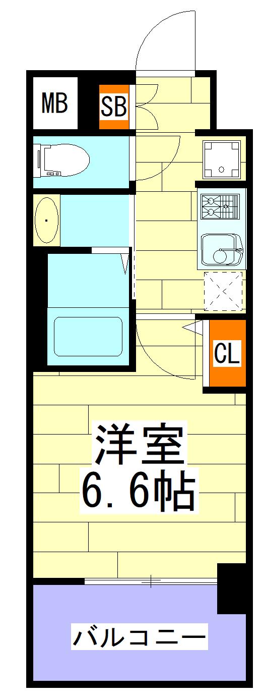 エステムコート新大阪XIIアイシー(1K/6階)の間取り写真